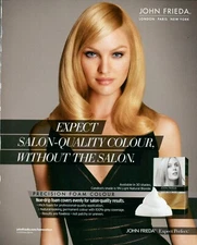 JOHN FRIEDA Magazine Print Ad Cosmetics Candice Swanepoe HAIR COLOUR VTG 2012