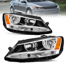 Pair Front Headlights Assembly w/ Clear Lens ...