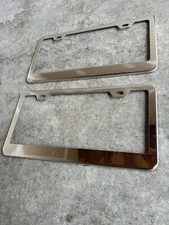 New 2PCS Chrome Stainless Steel License Plate Frame tag cover