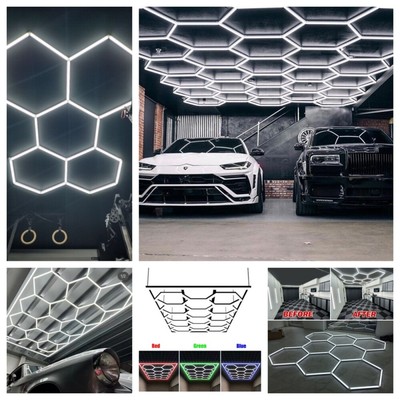 5-28x Hexagon LED Lampe Röhren Werkstatt Garage Wand Decken Leuchte Beleuchtung