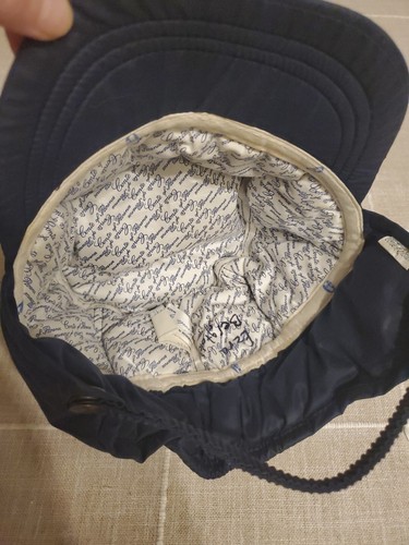 Vintage CONTE of FLORENCE Black Down Filled Ear Flap Ski Cap Vero Piumino Italy - Picture 2 of 8