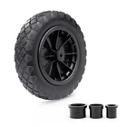 PU Black 14" REPLACEMENT PUNCTURE PROOF WHEELBARROW WHEEL 3.50-8 SOLID TYRE UK