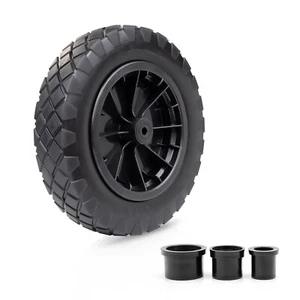 PU noir 14" REPLACEMENT PUNCTURE PROOF WHEELBARROW WHEEL 3,50-8 SOLID TYRE UK