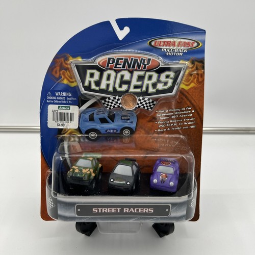 Takara Funrise Ultra Fast Penny Racers STREET RACERS 3 Pack Pull-Back NEW 2002