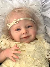 Smiling Reborn Baby Dolls 18" Cute Soft Body Baby Poseable Realistic Newborn Toy