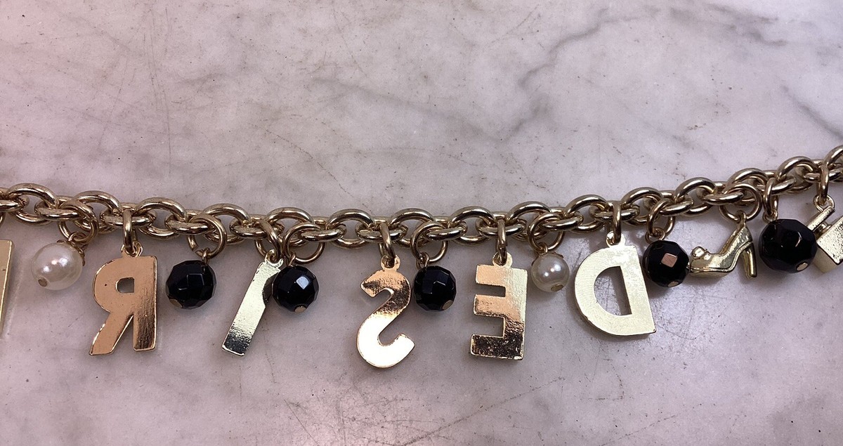 DOLCE GABBANA Gold Tone Desire Charm Bracelet | eBay