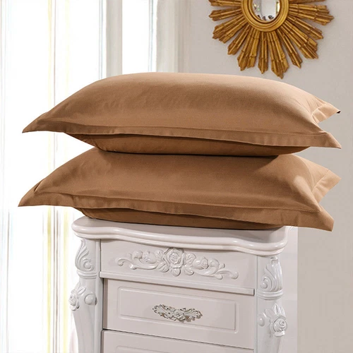 Cotton Solid Color Standard Queen Size Bedding Pillow Covers Cases Pillowcases - Picture 6 of 19