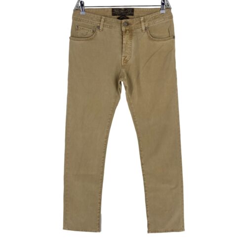 Jacob Cohen Hommes 620 C Marron Slim Fit Pantalon Jeans Taille W34 L36 Fait En - Photo 1/14