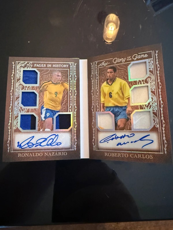 2026 Leaf Glory of the Game Ronaldo Nazário Roberto Carlos patch auto book /10