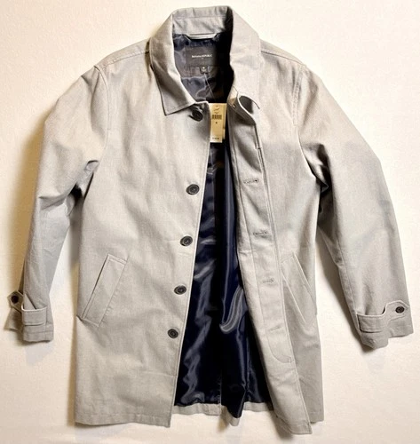 Banana Republic Men’s MAC JACKET-P Gray Lined Cotton Mac Jacket Button M image 7
