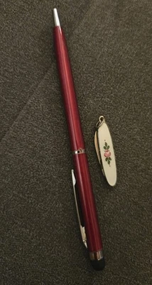Antikes Miniatur Taschenmesser transluzides Email Jugendstil rar !!! Anhänger - Bild 1 von 4
