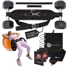 Hip Thrust Belt for Weights, Dumbbells  Kettlebells   Heavy Duty Glute Worko...