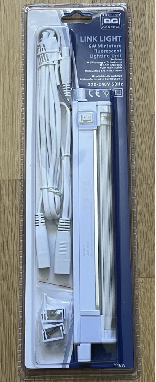 BG 6W T46W 11” INCH KITCHEN LINK STRIP LIGHT FLUORESCENT UNDER CABINET CUPBOARD