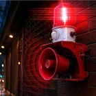 120dB Motion Sensor Security Alarm PIR Outdoor Siren Strobe Light AC Plug-In