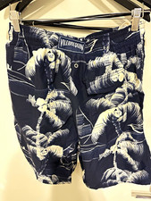Vilebrequin Men s Swim Shorts Blue/White Graphic Print L Elastic Drawstring