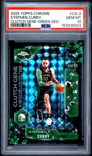 2025 Topps Chrome Stephen Curry Refractors Green (PSA 10)