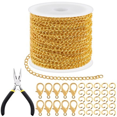 102Pcs 30 Fuß Schmuckherstellung Ketten Halskette Ketten Bulk Kabel Link Kett...