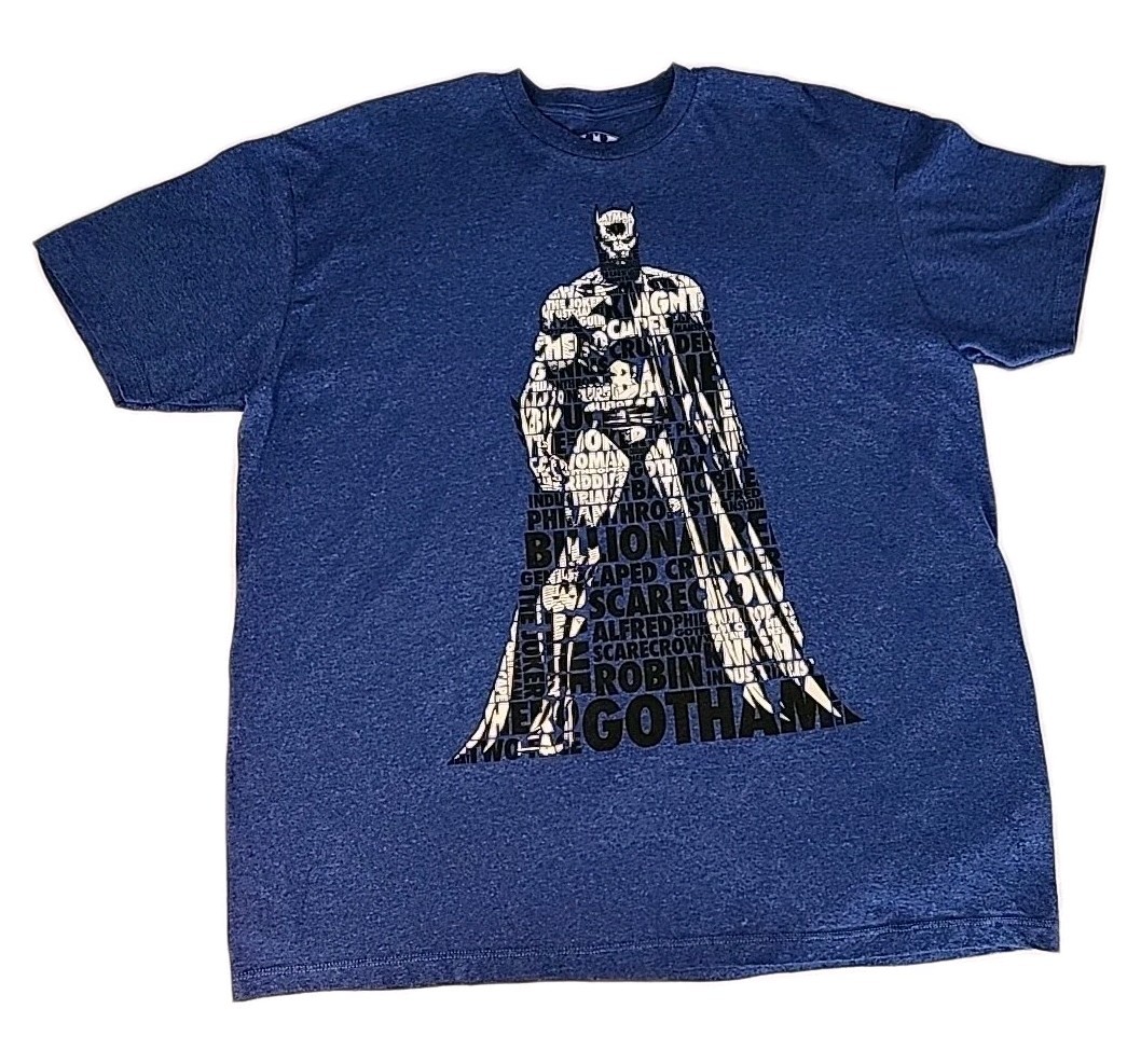 DC Comics Batman Black Knight Gotham Men's 2XL Graphic Blue Short Sleeve TShirt