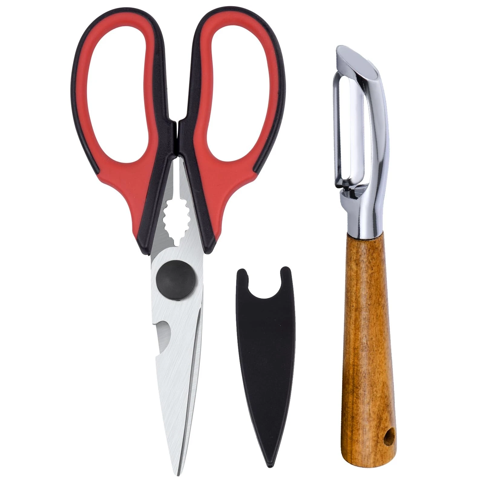 Left Handed Peeler and Left Handed Kitchen Scissors, All Purpose Lefty Stainl...