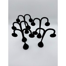 Set of 5 Black Velvet Earring Display Stands Holders Jewelry Showcases