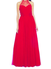 DJ-jaz women’s Sleeveless halter top ball gown Size 11 Red EUC