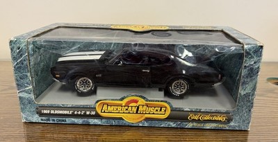 ERTL American Muscle 1969 Oldsmobile 442 W-30 Black 1/18 Diecast Vintage