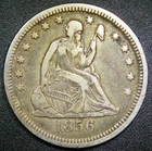 VF 1856 P 25C Seated Liberty Quarter - Type Coin