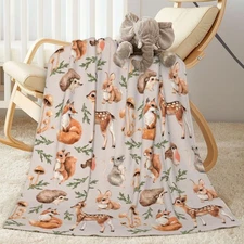 Cute Baby Blankets Soft Warm Fuzzy Plush Squirrel XS(30"x40") Forest Animals