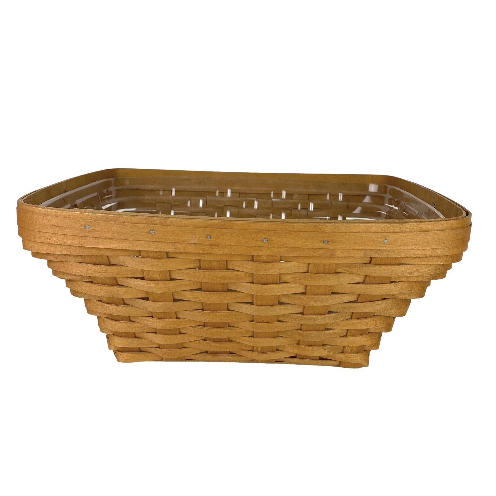 Longaberger Rectangle Storage Basket With Plastic Insert 2003 Edition Signed PBC