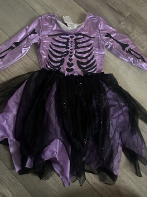 Gerippe Kleid Lila Mädchen 122/128