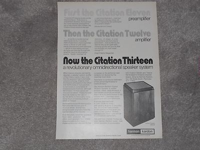 Harman Kardon Citation 13 Speaker Ad 