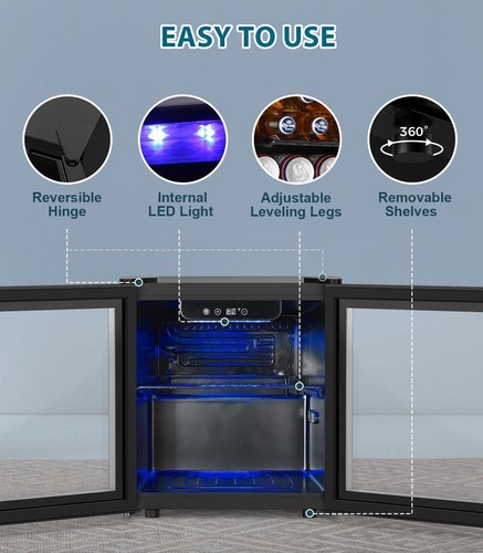 50 Cans Beverage Refrigerator Cooler, 1.3 Cu.ft Mini Fridge Countertop Cooler - Picture 2 of 8