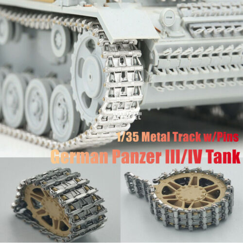 1/35 German Panzer III/IV "Osteketten" Tank Metal Tracks Links w/Metal Pins Kit - Afbeelding 1 van 6