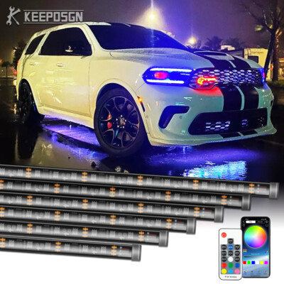 6pc RGB Underglow Light Strip Chasing Light APP Control For Dodge Durango SRT RT