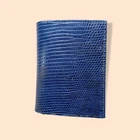 FREE SHIPPING GENUINE LIZARD SKIN Leather Wallet MEN'S BIFOLD WALLET Navy Blue