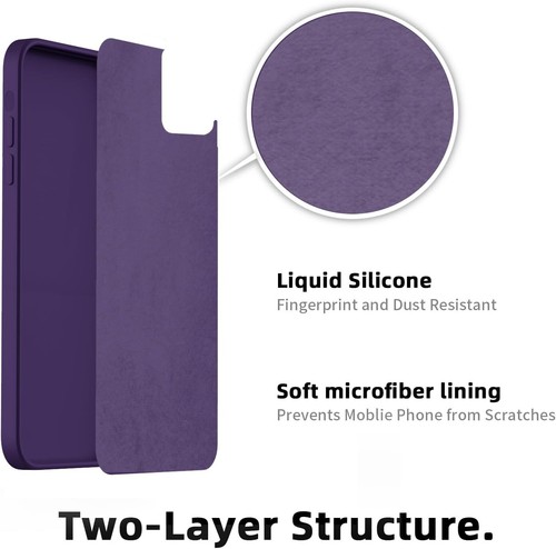 ORDA for iPhone 13 Pro Case Silicone Ultra Slim Soft Gel Rubber Dark Purple New - Picture 4 of 6