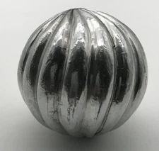 Decorative Metal Wrapped Silver Ball - About 5 Inches High Weight 1.6 Pounds