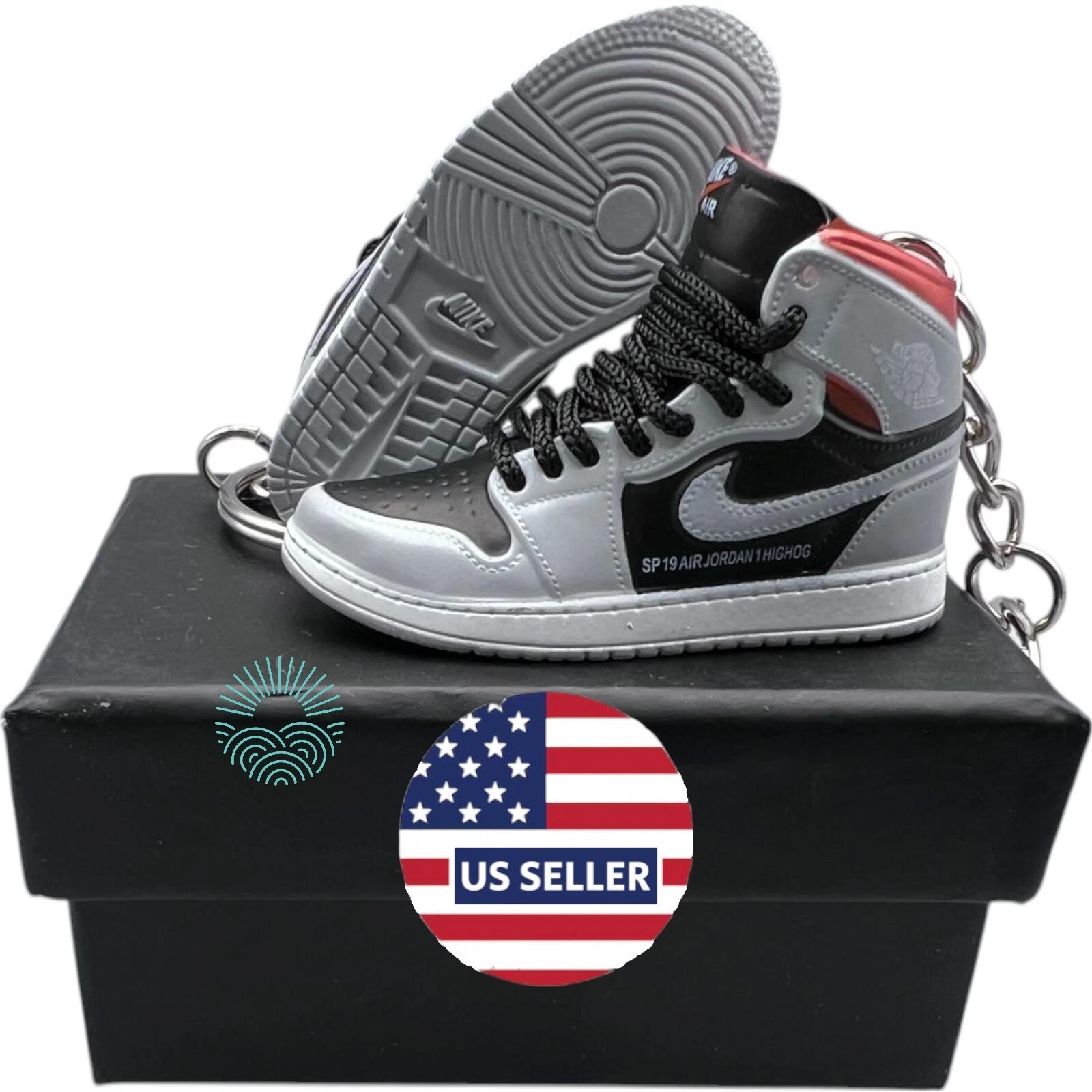 Porte clés Chaussures Mini Jordan / AJ Sneaker Trainer Keyrings   Collection 3D avec boîte
