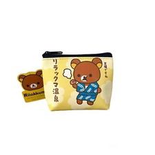 Rilakkuma Coin Purse Pouch San-X Mini Zip Bag Bear Wear Yukata Hot Spring NEW