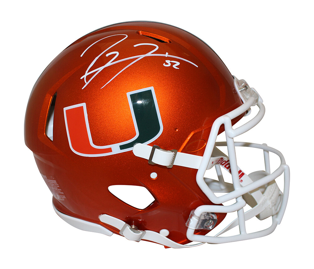 Ray Lewis Autographed Signed Miami Hurricanes Authentic Flash Speed Helmet Beckett 