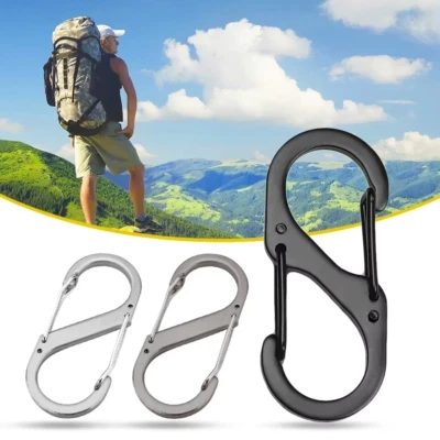MARKENLOS 10 Stück S Typ Edelstahl Karabiner Mini Schlüsselbund Haken Outdoor Camping