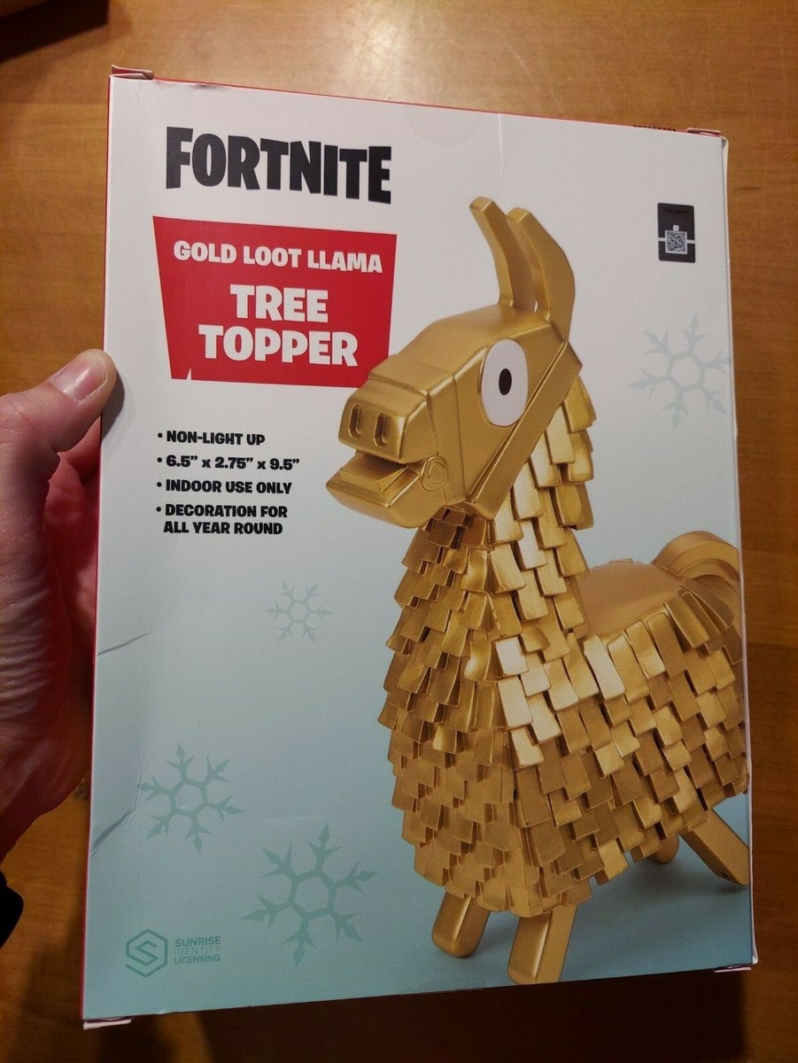 Fortnite Gold Loot Llama Christmas Tree Topper Collectible 6.5