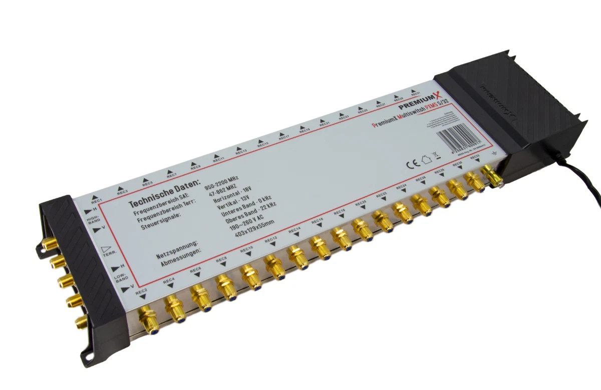 PremiumX Multi Interruptor 5-32 SAT Multiswitch Satélite Distribuidor 32 participantes