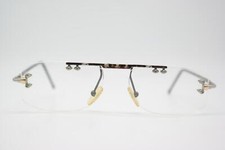Vintage Glasses Chai GL8 Silver Gold Brown Black Rimless Frame