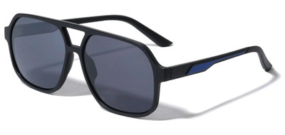 Flat Top Aviator Sunglasses for Men and Women 58mm (Blue Accent)