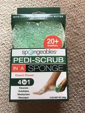 Spongeables Pedi Scrub Foot Scrubber Shea Butter Desert Flower
