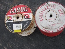 Vintage Carol Cable Company & Narragansett Cords Advertising Metal Wire holder