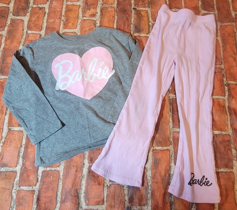 Barbie Girls Outfit Sz 4t Gray Pink