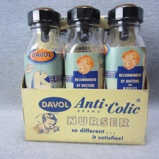 Davol Anti Colic Nurser Glass Antique Baby Bottles Nursery Decore Doll Room
