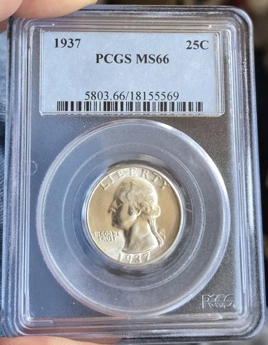 1937 25c Washington Silver Quarter ~ Ms66 Gem PQ